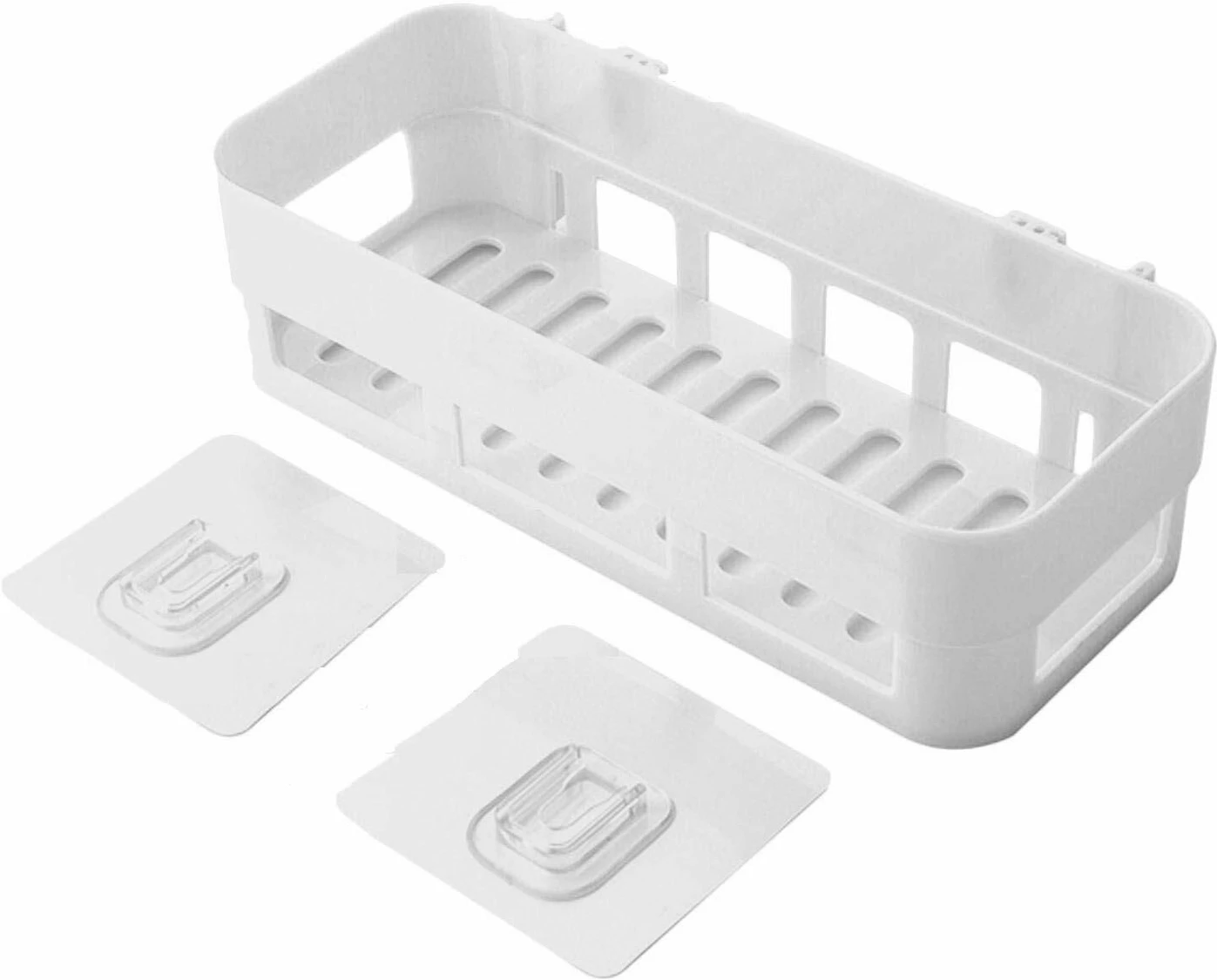 Bathroom Rack Shelf Shelvesh Pack of 2 Shelves for plastic stand Plastic Wall Shelf (Number of Shelves - 2, White) - Image 4
