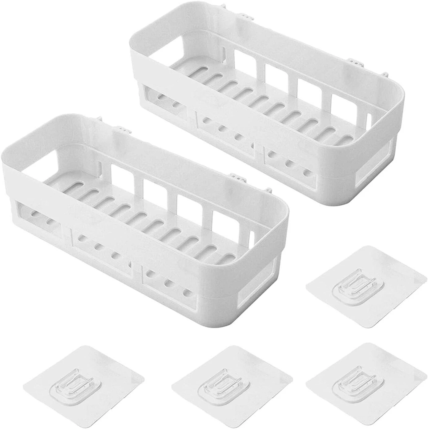 Bathroom Rack Shelf Shelvesh Pack of 2 Shelves for plastic stand Plastic Wall Shelf (Number of Shelves - 2, White)